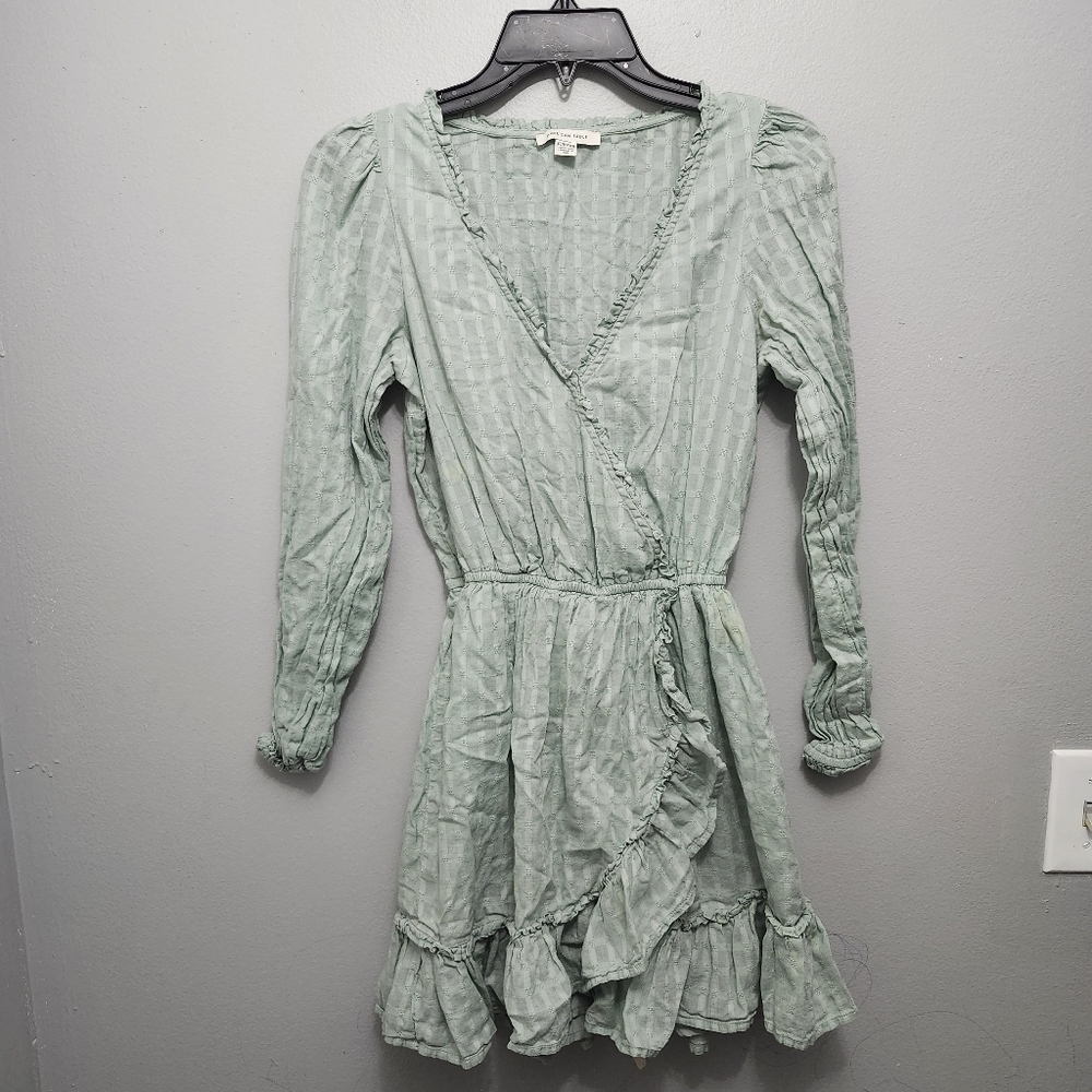American eagle women's mini dress size XS green long sleeve